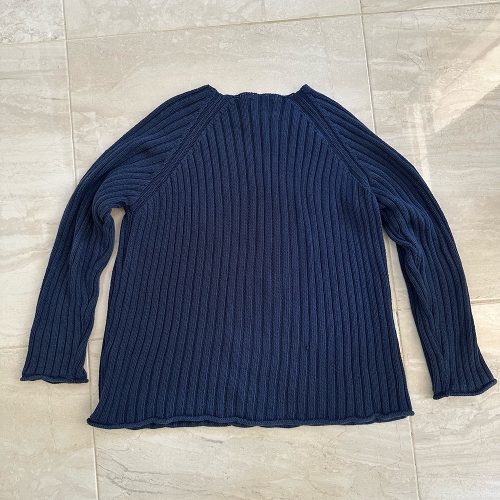 Paloma Wool Navy Ribbed Crew Neck Sweater